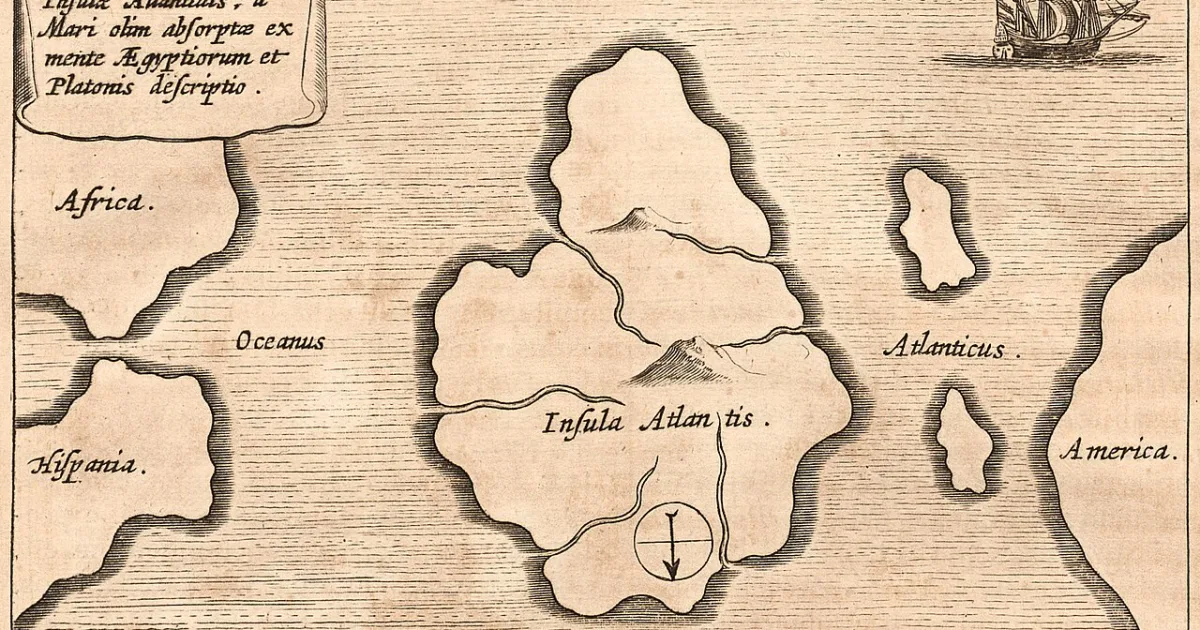 mythological large island in Plato's dialogues
