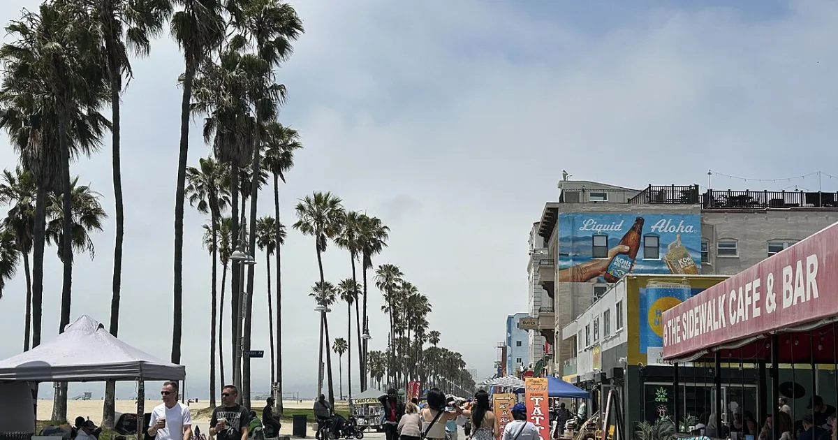 beachfront neighborhood in Los Angeles, California, USA